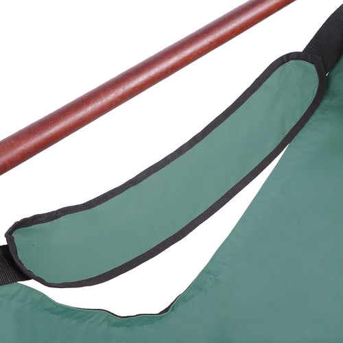 LuxeSwing™ – Oxford Hanging Chair with Wooden Bar & Cup Holder, Green
