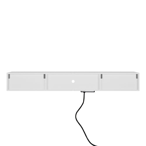 LumiWall™ – Floating TV Wall Shelf with 16-Color LED Lights for 55–65"