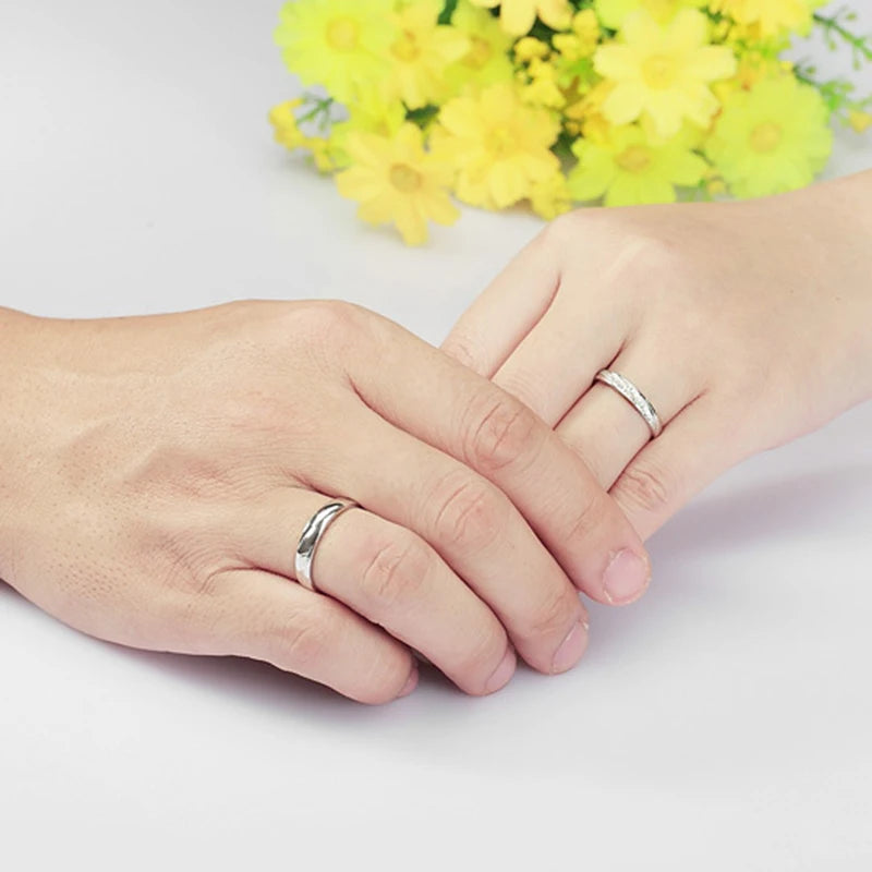 Fashion Genuine 100% 925 Sterling Silver Ring for Women Men  Engagement Zircon Couple Rings Wedding Band Jewelry Gift For Lovers