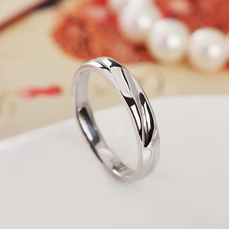 Fashion Genuine 100% 925 Sterling Silver Ring for Women Men  Engagement Zircon Couple Rings Wedding Band Jewelry Gift For Lovers