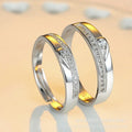 2PCS Couple 925 Sterling Silver Ring AAA Zircon For Men and Women Wedding Fine Jewelry Accessories Party Gift